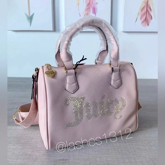 JUICY COUTURE Bag Be Classic II Satchel - Pink with Rhinestones - Picture 4 of 9